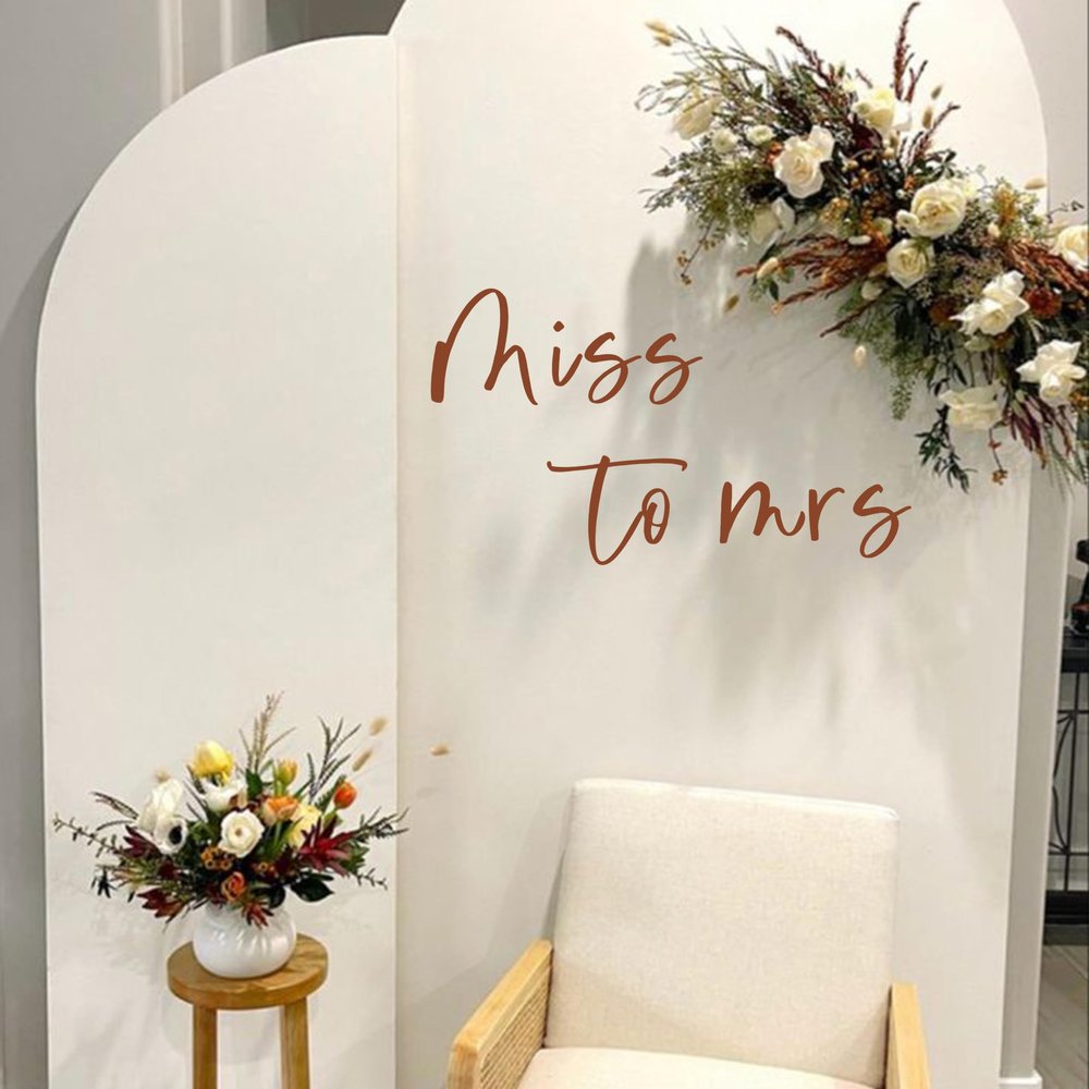 Capiont Miss to Mrs Decal -Bridal Shower Decorations for Balloon Arch, Welcome Sign for Wedding Engagement Party Decorations