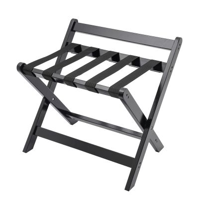 BILPIKOGoo Luggage Racks for Guest Room, Suitcase Stand with Fabric Storage Shelf, Foldable for Space-Saving Storage, Luggage Stand with 5 Nylon-Straps for Guest Room Hotel Bedroom