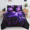 Xruibed Floral Comforter Set Full 7 Piece Bed in a Bag Purple Rose Flower Comforter with Sheet Set Soft Micorfiber Bedding Set (1 Comforter,2 Pillow Shams,1 Flat Sheet,1 Fitted Sheet,2 Pillowcases) view 1