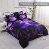 Xruibed Floral Comforter Set Full 7 Piece Bed in a Bag Purple Rose Flower Comforter with Sheet Set Soft Micorfiber Bedding Set (1 Comforter,2 Pillow Shams,1 Flat Sheet,1 Fitted Sheet,2 Pillowcases) view 3