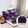 Xruibed Floral Comforter Set Full 7 Piece Bed in a Bag Purple Rose Flower Comforter with Sheet Set Soft Micorfiber Bedding Set (1 Comforter,2 Pillow Shams,1 Flat Sheet,1 Fitted Sheet,2 Pillowcases) view 4