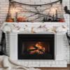 White Pumpkin Mantel Scarf for Fireplace Decorations,Thanksgiving Fall Sunflower Wheat Wood Grain Fireplace Mantel Scarves Mantel Dresser Cover Runner for Christmas/Thanksgiving/Halloween/Fall,60"x17" view 4