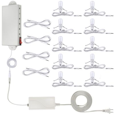 Meonum Christmas Village Light System Set Accessory Cord Compatible with Department 56 Christmas Building and Accessory Craft Village House Lighting System, Blow Mold Light(with 10 LED Light Bulbs)