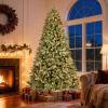 Treepool 9FT Pre-Lit Artificial Christmas Tree with 3658 PE&PVC Mixed Branch Tips, 850 Warm White Lights, Hinged Premium Spruce Fake Xmas Trees, Green, Foldable Base view 3