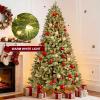 Treepool 9FT Pre-Lit Artificial Christmas Tree with 3658 PE&PVC Mixed Branch Tips, 850 Warm White Lights, Hinged Premium Spruce Fake Xmas Trees, Green, Foldable Base view 4