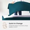 Zip On Sheets Cal King Size Zipper Sheets - Includes 1 Fitted Base + 2 Zip On Sheet - Upto 16 Inch Deep Pockets - Easy to Use, Wont Pop Off - Soft Microfiber Cal King Size 78X84 - Teal view 4