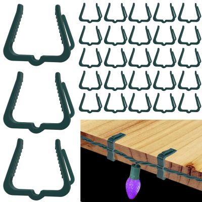 FONUNO Christmas Light Hangers Clips 1 5/8 inch Fascia Board Clips Hooks Holiday Deck Light Hooks for Christmas Decoration Roof Gutter Fence in Thickness from 1" to 1 5/8", Green, 200 PCS