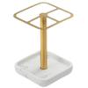 Gold Toothbrush Holder 3 Slots Toothbrush Holders Stainless Steel Toothbrush Stand with Marbling Base Minimalist Toothpaste Toothbrush Holder for Bathroom Organizer view 1