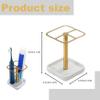 Gold Toothbrush Holder 3 Slots Toothbrush Holders Stainless Steel Toothbrush Stand with Marbling Base Minimalist Toothpaste Toothbrush Holder for Bathroom Organizer view 4