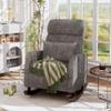 ALPHA HOME Rocking Chair, Glider Chair for Nursery with Lumbar Pillow, High Back Rocker Armchair with Solid Wood Legs for Indoor Living Room, Baby Room, Bedroom(Grey) view 1