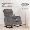 ALPHA HOME Rocking Chair, Glider Chair for Nursery with Lumbar Pillow, High Back Rocker Armchair with Solid Wood Legs for Indoor Living Room, Baby Room, Bedroom(Grey) view 2