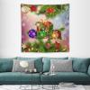 HZOHNAGO Christmas Tapestry Blue Merry Xmas Glitter Sparkle Christmas Gift Pattern Printed Wall Tapestry Wall Hanging for Bedroom Living Room Dorm 60" W x 60" H view 1