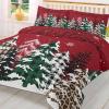 Boanket Red Christmas Tree 3 Pieces Bedding Set Cal. King Size, Green Beige Plaid Xmas Tree Soft Duvet Cover Set Comforter Cover Set with Zipper Closure, Winter Snowflake Breathable Bedding Set view 3