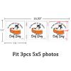 ORIVAN 5x5 Triple Picture Frame Hinged 3 Photos Folding Photo Frames with Glass Vertical Stand Frames, White view 3