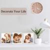 ORIVAN 5x5 Triple Picture Frame Hinged 3 Photos Folding Photo Frames with Glass Vertical Stand Frames, White view 4