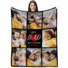 ArteKunsty Custom Father Blanket with Photos Name, 8 Photos Best Dad Personalized Flannel Throw Blanket Soft Cozy Travel Blanket Safa Bedding Decoration Photos Blanket for Daddy Grandpa Men view 1