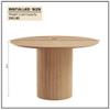 Dining Table for 4-6, 47.2 Round Dining Table, MDF Handcraft Pedestal Dining Room Table, Modern Leisure Kitchen Table Coffee Table for Kitchen, Dining Room, Living Room, Apartment, Oak view 2