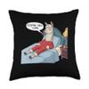 Alpaca Llama with Red Buffalo Plaid Pajamas Girl Boy Llama Throw Pillow view 1