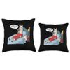 Alpaca Llama with Red Buffalo Plaid Pajamas Girl Boy Llama Throw Pillow view 3