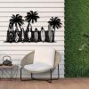 Bestome Surfboard Plam Metal Wall Decor, Beach Wall Decor, Coastal Decor, Metal Surfboard, Beach Themed Room Decor, Surfboard Wall Decor, Plam Tree Metal Wall Art (Black, 53"x29"|135x73 cm) view 2