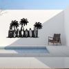 Bestome Surfboard Plam Metal Wall Decor, Beach Wall Decor, Coastal Decor, Metal Surfboard, Beach Themed Room Decor, Surfboard Wall Decor, Plam Tree Metal Wall Art (Black, 53"x29"|135x73 cm) view 3