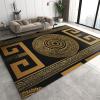 2x4 Runner Rug Retro Black Gold Greek Key Meander Rugs for Entryway, Luxury 3D Geometric Gold Print Washable Kitchen Rugs Soft Non Slip Anti Fatigue for Sink Laundry Indoor Hallways view 1