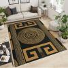 2x4 Runner Rug Retro Black Gold Greek Key Meander Rugs for Entryway, Luxury 3D Geometric Gold Print Washable Kitchen Rugs Soft Non Slip Anti Fatigue for Sink Laundry Indoor Hallways view 2