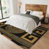 2x4 Runner Rug Retro Black Gold Greek Key Meander Rugs for Entryway, Luxury 3D Geometric Gold Print Washable Kitchen Rugs Soft Non Slip Anti Fatigue for Sink Laundry Indoor Hallways view 3