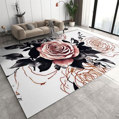 2x4 Runner Rug Retro Watercolor Roses Rugs for Entryway, European Pastoral Flower Art Washable Kitchen Rugs Soft Non Slip Anti Fatigue for Sink Laundry Indoor Hallways