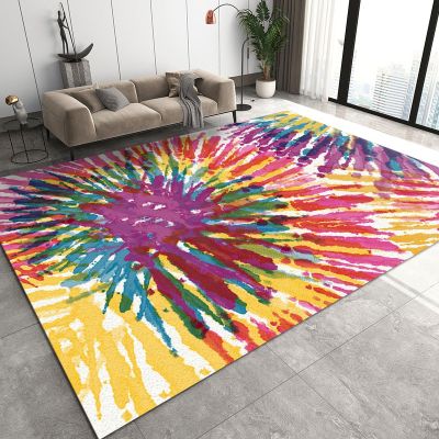 2x4 Runner Rug Abstract Colorful Tie-Dye Retro Rainbow Rugs for Entryway, Retro Colorful Graffiti Washable Kitchen Rugs Soft Non Slip Anti Fatigue for Sink Laundry Indoor Hallways