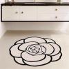 ALISSE Fashion Flowers Shape Bath Mat Rugs for Bathroom Floor, Tub and Shower Bath DecorNon-Slip Camellia Bathmats Soft Quick Drying Bath Rugs Bathroom Mats(C,35x35in) view 1