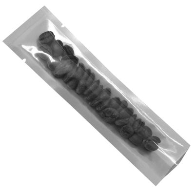 PABCK 100 Pcs 1.57x6.5 inch (inside size 1.18x6.1 inch) Clear Front Vacuum Heat Sealable Foil Bag Mylar Packets for Travel Sample Packaging Spice Candy Chololate Coffee Food Storage Aluminum Pouch
