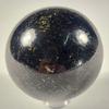 49mm Black Nuumite Nuummite Carved Sphere Polished Natural Metallic Sparkling Collectible Gemstone Crystal Mineral Ball - India + Stand (1PC) view 3