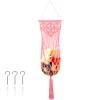 Stuffed Animal Storage Hammock Wall Hanging Toy Hammock Net Space Saving Stuffed Toy Hammock Handmade Toy Net Corner for Bedroom Nursery Basement Playroom (Pink) view 1