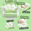 Vigosit Cute Cat Ears Gaming Chair for Women Girls - Ergonomic PU Leather Office Chair with Footrest cat paw Pillow, 360 Swivel Recliner, Green view 4