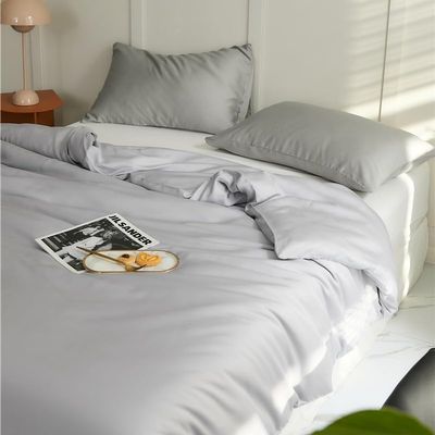 Large Noble deformable Duvet Cover, Lyocell Fiber, Smooth and Smooth Bare Machine Experience. (Glossy Grey Orchid Essence Silk Naked Sleep Silky Smooth ,180 * 200 * 40cm Single Bed hat)