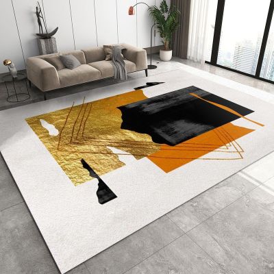 2x4 Runner Rug Luxury Printed Art Rugs for Entryway, Abstract Black Gold Foil Geometry Washable Kitchen Rugs Soft Non Slip Anti Fatigue for Sink Laundry Indoor Hallways