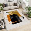 2x4 Runner Rug Luxury Printed Art Rugs for Entryway, Abstract Black Gold Foil Geometry Washable Kitchen Rugs Soft Non Slip Anti Fatigue for Sink Laundry Indoor Hallways view 2