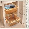 Memorywuu Rustic Wicker Pull out Cabinet Organizer Basket Drawers with Frame and Runners Slide 20" W x 20" l x 8" H for Kitchen Shelf Pantry Storage, Easy DIY Installation view 2