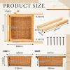 Memorywuu Rustic Wicker Pull out Cabinet Organizer Basket Drawers with Frame and Runners Slide 20" W x 20" l x 8" H for Kitchen Shelf Pantry Storage, Easy DIY Installation view 3