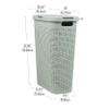 Mind Reader Slim Laundry Hamper with Lid, 40L Clothes Basket, Premium Wicker Design, Plastic, Mint view 3