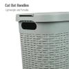 Mind Reader Slim Laundry Hamper with Lid, 40L Clothes Basket, Premium Wicker Design, Plastic, Mint view 4