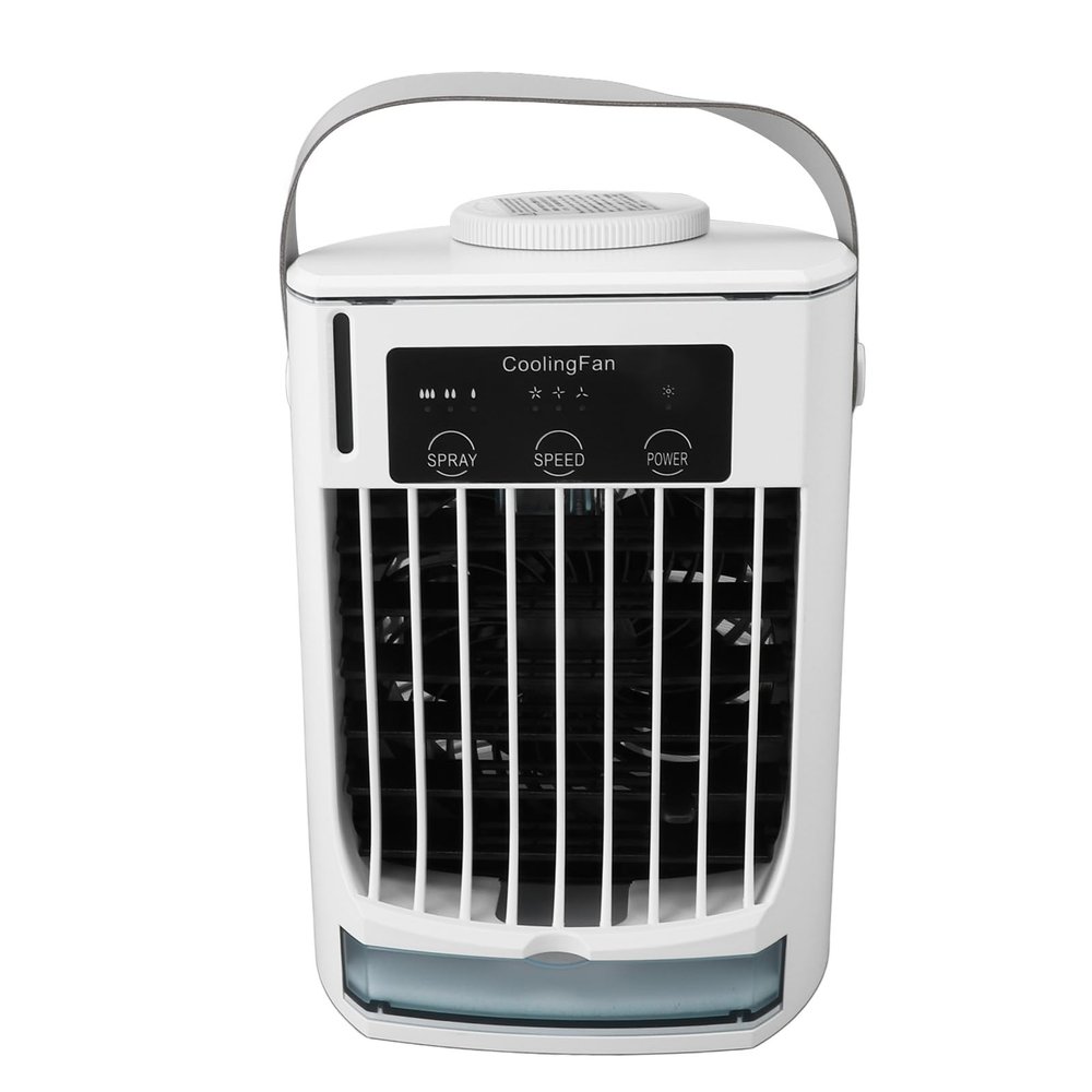 Portable Air Conditioner, 2 Modes 3 Speeds Desk Air Cooling Fan with 500ml Water Tank, Personal Air Cooler Humidifier Small Air Conditioner for Home Room Office Desk Camping