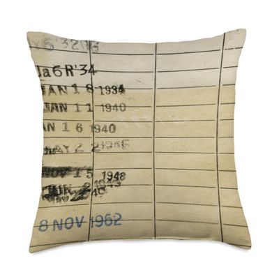 Library Due Date Card Throw Pillow
