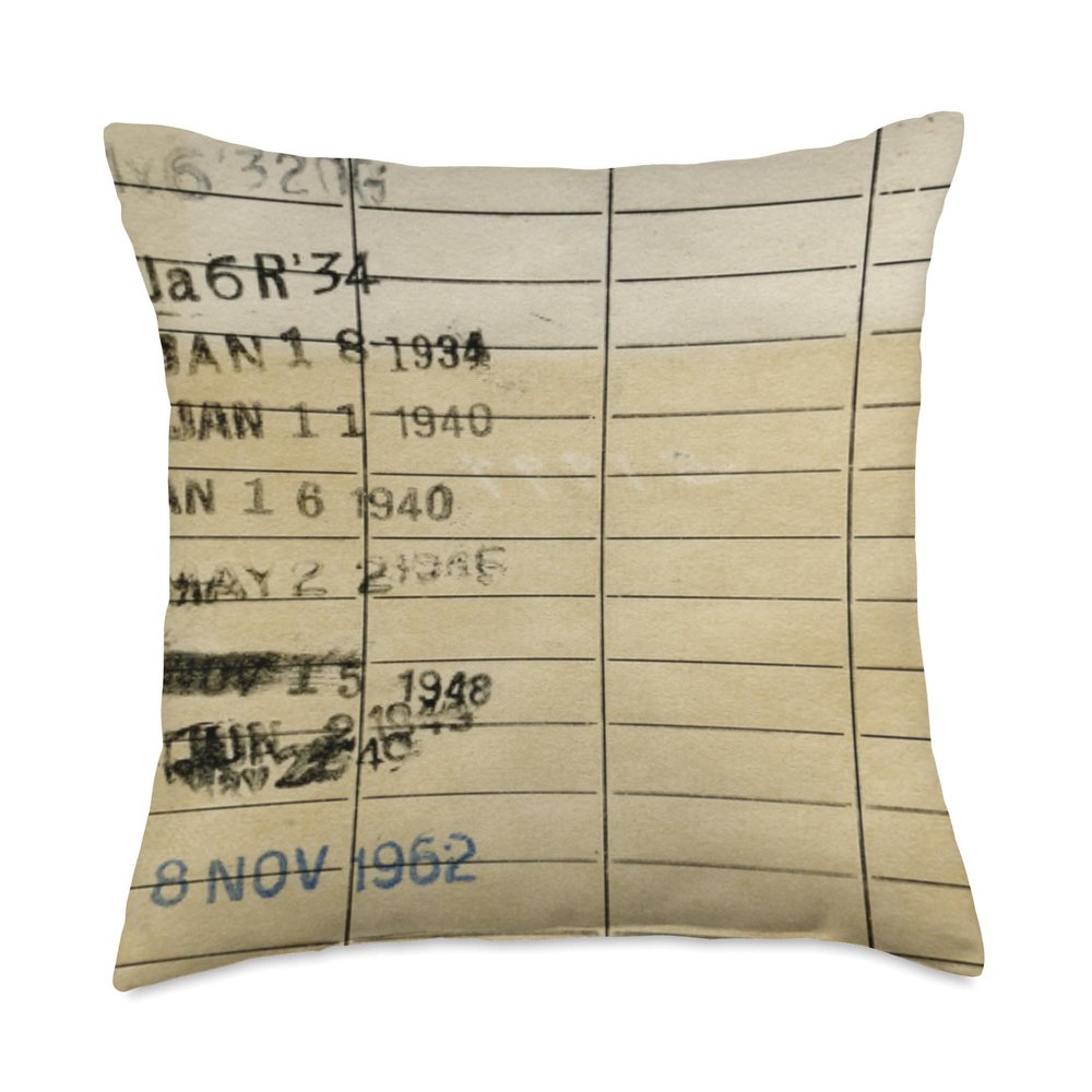 Library Due Date Card Throw Pillow