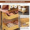 4 Tier Wood Fruit Vegetable Basket Stand, 39 Inch Tall Large Capacity Home Shelf/ Supermarket Retail Display Holder with Detachable Tray, Vertical Floor Storage Rack(ligjt grey,66x28x100cm/26x11x39.5i view 4