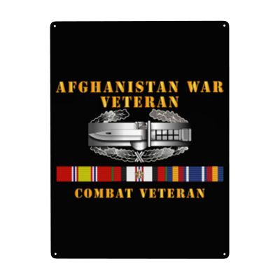 Afghanistan War Veteran Combat Veteran Metal Signs Metal Wall Art Decor Yard Garage Signs Home Bar Decor Sign