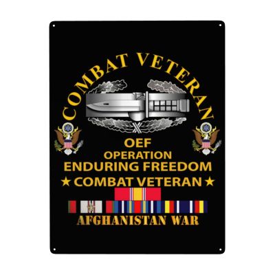 Afghanistan War Veteran Combat Veteran Metal Signs Metal Wall Art Decor Yard Garage Signs Home Bar Decor Sign