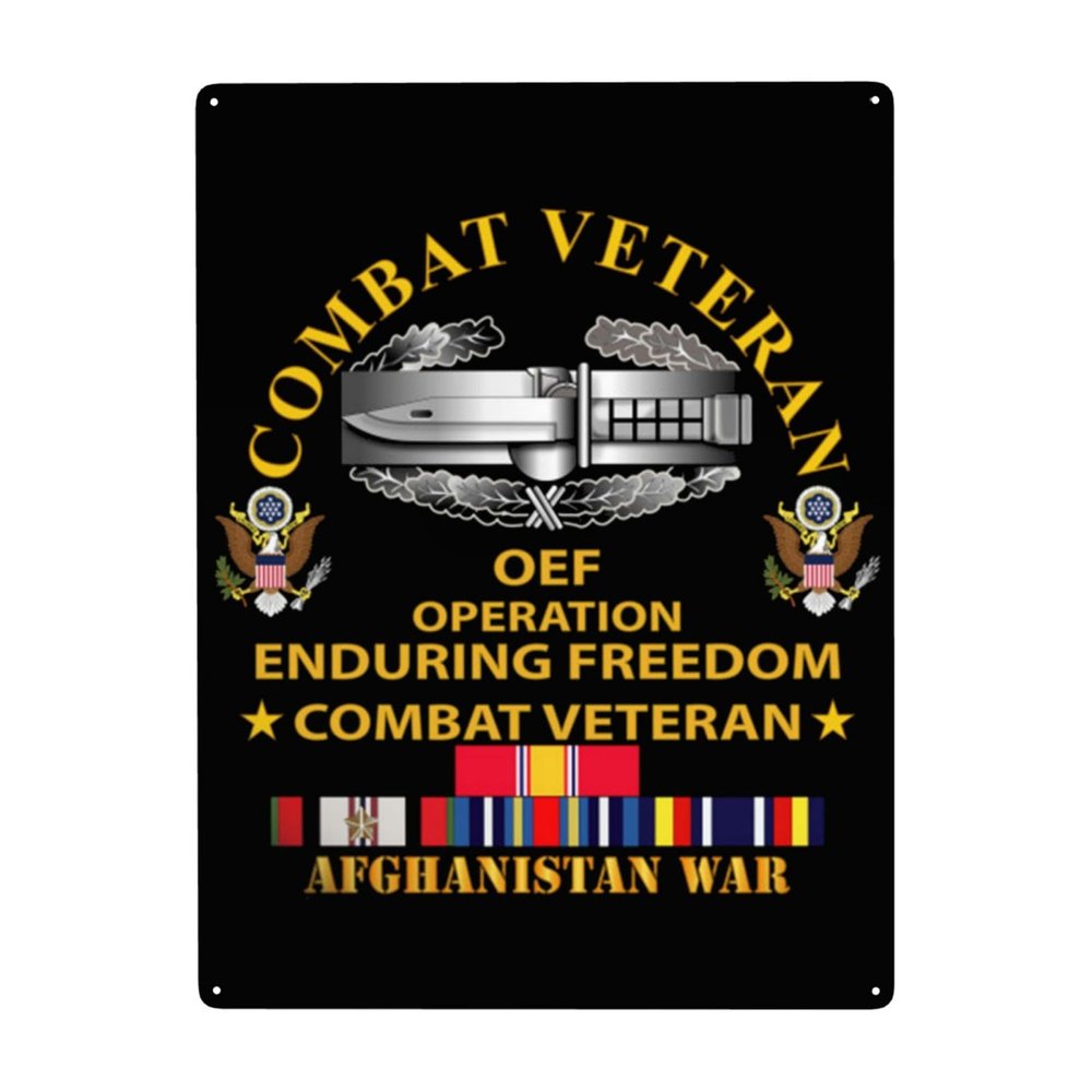 Afghanistan War Veteran Combat Veteran Metal Signs Metal Wall Art Decor Yard Garage Signs Home Bar Decor Sign