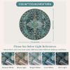 Ciicool Washable Area Rug Round 5x5 Teal Boho Bedroom Non-Slip Oriental Entry Throw Low-Pile Indoor Floor Carpet for Dining Room Laundry Foyer Decor (Teal/Multi) view 2
